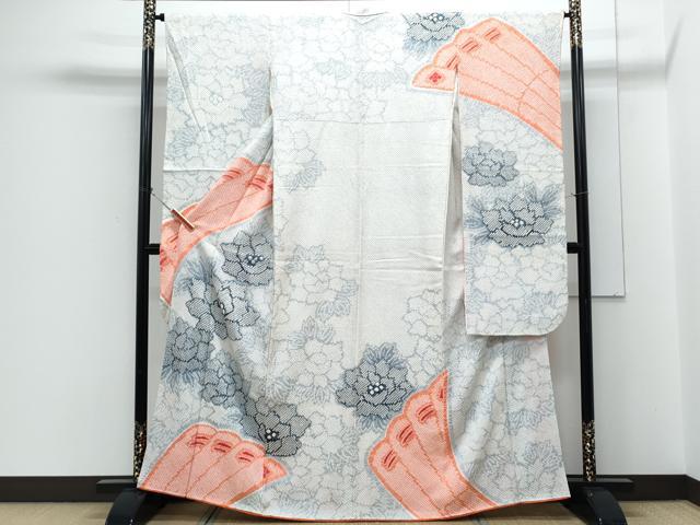 平和屋着物●豪華振袖 総絞り 扇面花文 正絹 逸品 CABH3729th