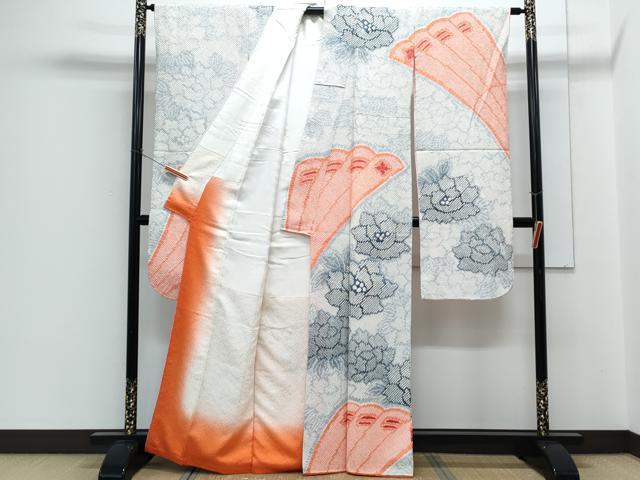平和屋着物●豪華振袖 総絞り 扇面花文 正絹 逸品 CABH3729th