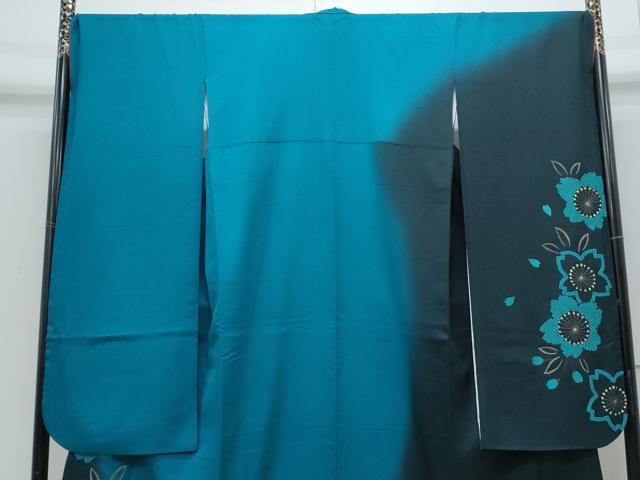 平和屋着物●豪華振袖 絞り 折鶴 舞花文 暈し染め 金糸 正絹 逸品 CABH3730th