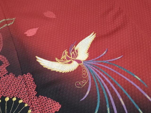 平和屋着物●豪華振袖 絞り 刺繍 鳳凰舞花文 暈し染め 金糸 正絹 逸品 CABH3731th