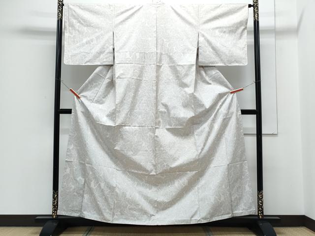 平和屋着物●本場大島紬 白大島 7マルキ 葉尽くし 正絹 逸品 未使用 CABH3732th
