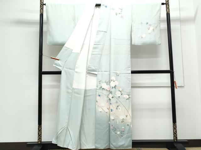 平和屋着物●訪問着 友禅 作家物 枝花文 暈し染め 正絹 逸品 CABH3736th