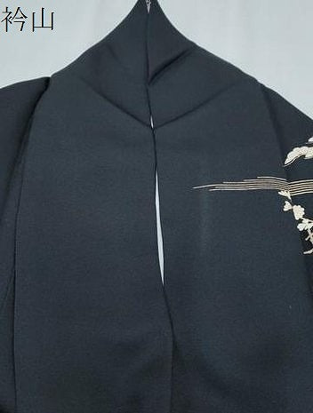 平和屋着物●訪問着 駒刺繍 松竹梅 黒地 金銀彩 正絹 逸品 CABH3746th