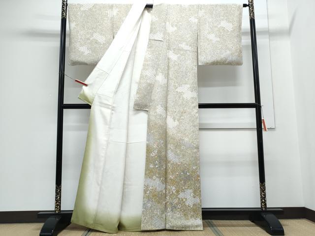 平和屋着物●訪問着 更紗花唐草文 暈し染め 正絹 逸品 CABH3751th