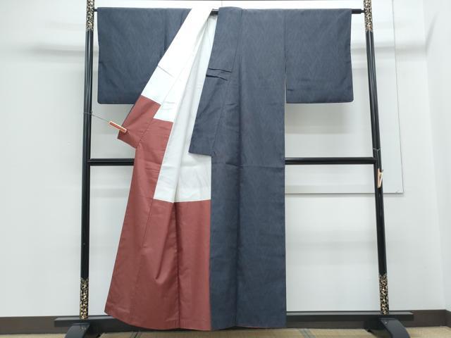 平和屋着物●本塩沢 110亀甲 草花文 正絹 逸品 CABH3752th