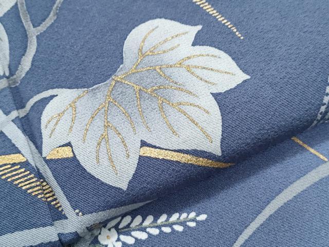 平和屋着物●絵師 津守順 訪問着 駒刺繍 流水草花文 暈し染め 金彩 正絹 逸品 CABH3753th