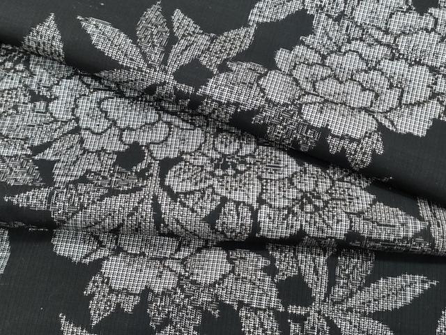 平和屋着物●本場大島紬 割り込み絣 草花文 正絹 逸品 CABH3762th