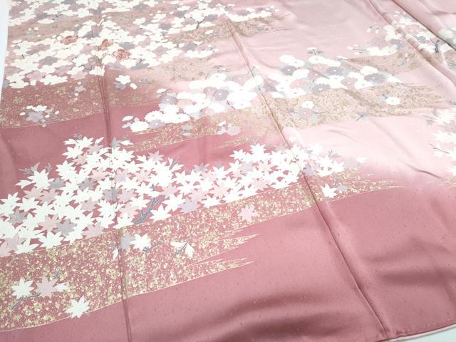 平和屋着物●訪問着 駒刺繍 草花文 暈し染め 金彩 正絹 逸品 CABH3789th
