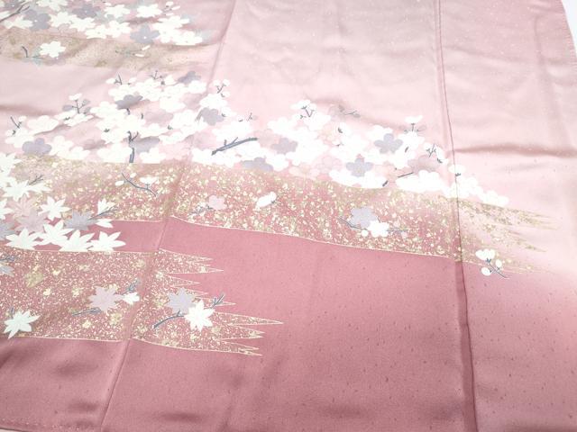 平和屋着物●訪問着 駒刺繍 草花文 暈し染め 金彩 正絹 逸品 CABH3789th