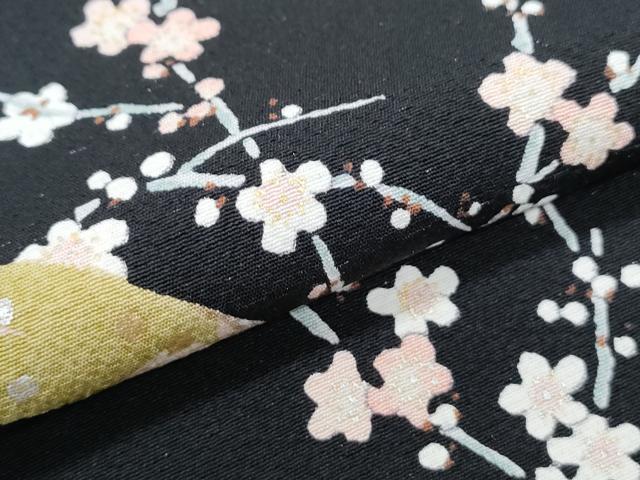 平和屋着物●上質な小紋 道長枝花文 黒地 金銀彩 正絹 逸品 CABH3796th