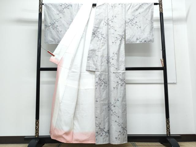平和屋着物●本場大島紬 白大島 総絣 枝花文 正絹 逸品 CABH3800th