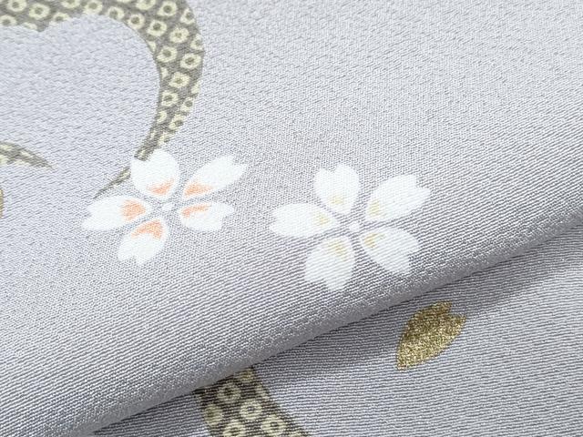 平和屋着物●上質な小紋 舞花文 金彩 ロング丈 正絹 逸品 CABH3811th