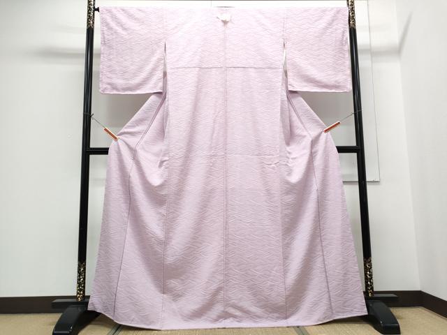 平和屋着物●上質な色無地 立波地紋 石竹色 正絹 逸品 CABH3823th