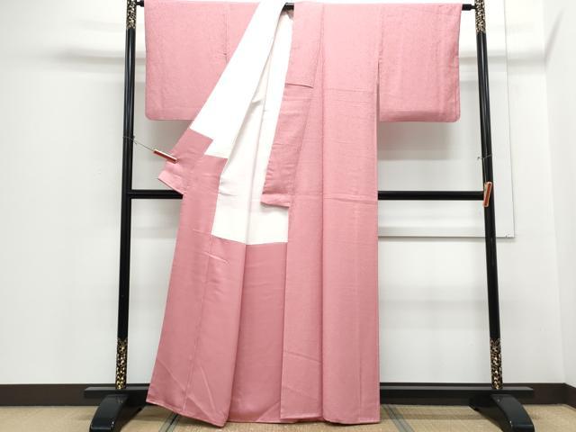 平和屋着物●上質な色無地 花唐草地紋 長春色 正絹 逸品 CABH3826th