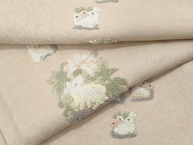 平和屋着物●山口美術織物 皇室 伊勢神宮御用 西陣織 中国三大刺繍 相良刺繍 総刺繍 訪問着 動物花文 金糸 正絹 逸品 CABH3829th
