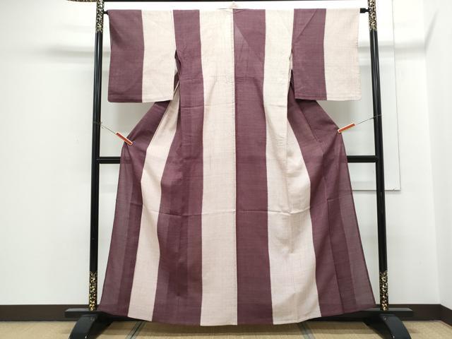 平和屋着物*夏物 本場大島紬 夏大島 7マルキ 縞 正絹 逸品 CABH3852th