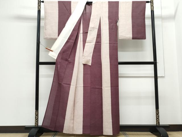 平和屋着物*夏物 本場大島紬 夏大島 7マルキ 縞 正絹 逸品 CABH3852th
