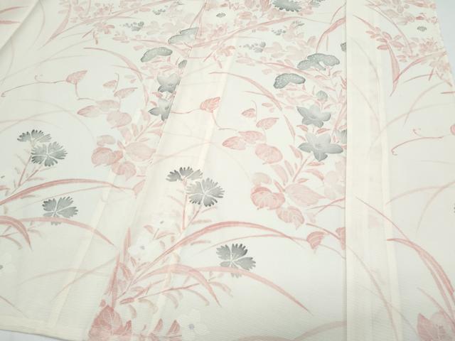 平和屋着物*夏物 訪問着 絽 草花文 正絹 逸品 CABH3856th