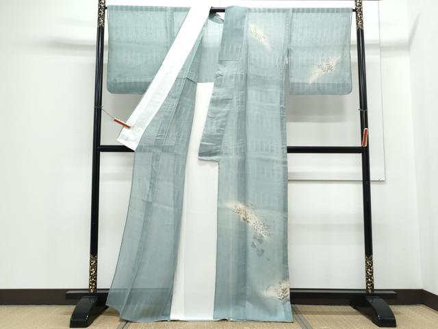 平和屋着物*夏物 訪問着 紗紬 草花文 正絹 逸品 CABH3857th