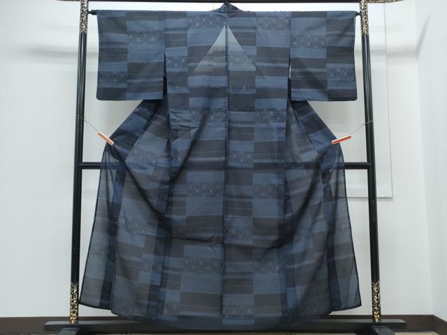 平和屋着物*夏物 紗紬 横段吉祥文 正絹 逸品 CABH3872th