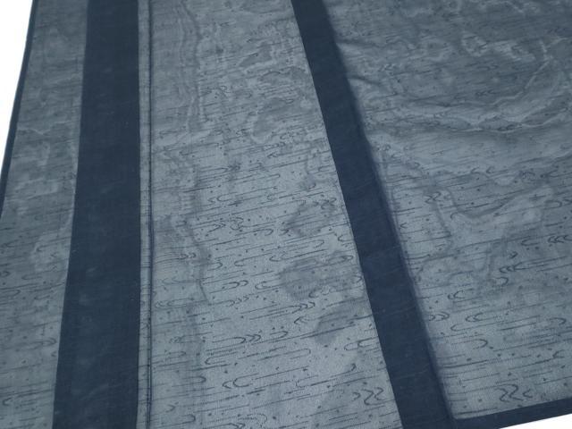 平和屋着物*夏物 色無地 流水紋紗 留紺色 正絹 逸品 CABH3881th