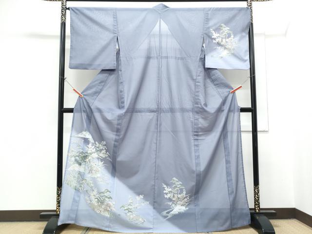 平和屋着物*夏物 訪問着 絽 風景文 金彩 洗える着物 CABH3882th