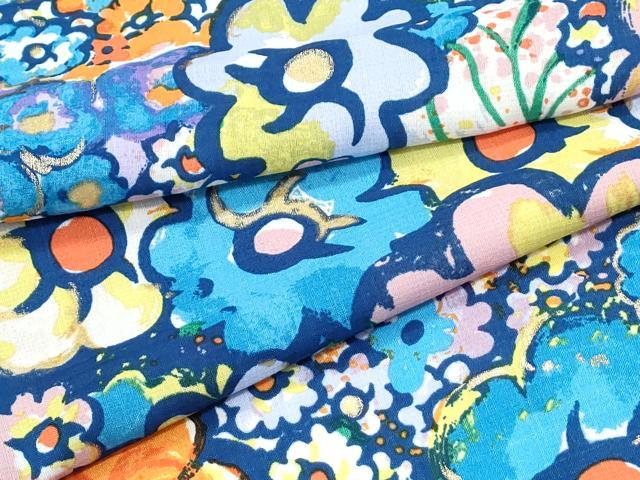 平和屋着物*夏物 セオアルファ 小紋・浴衣兼用 tsumori chisato 花尽し 金彩 洗える着物 未使用 CABH3884th