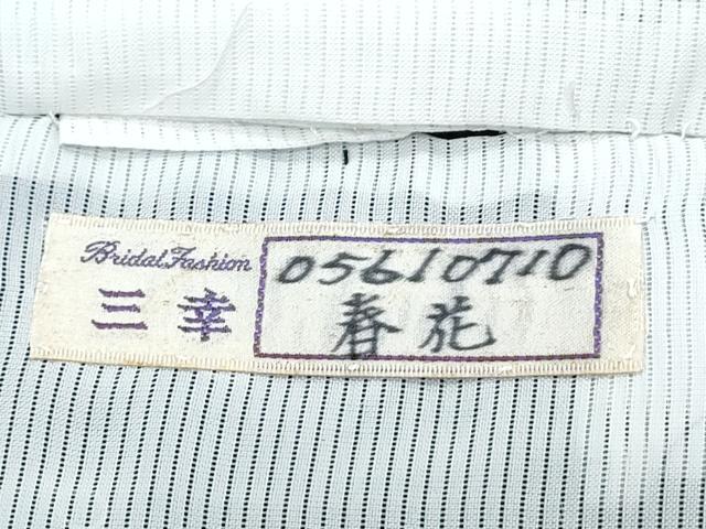 平和屋着物*夏物 黒留袖 絽 草花文 洗える着物 CABH3886th