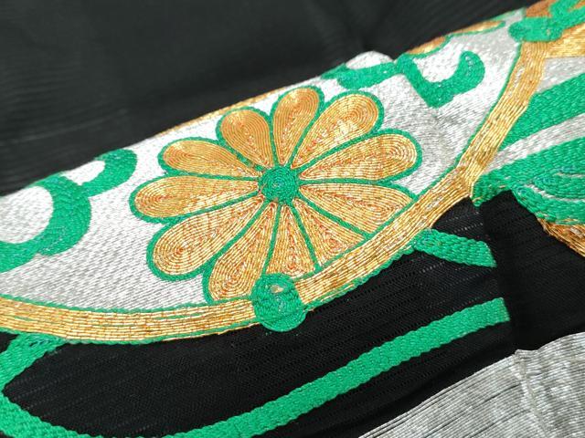 平和屋着物*夏物 黒留袖 絽 駒刺繍 鼓花文 洗える着物 CABH3887th