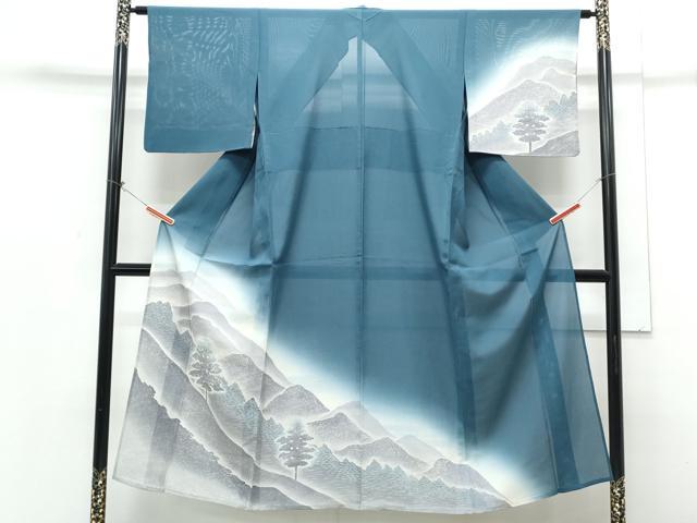 平和屋着物*夏物 訪問着 絽 遠山風景文 正絹 逸品 CABH3898th