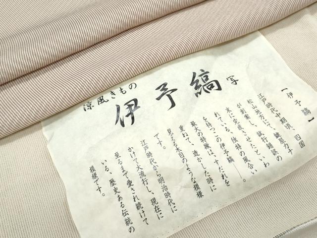 平和屋着物*夏物 江戸小紋 伊予縞 反端付き 正絹 逸品 CABH3902th