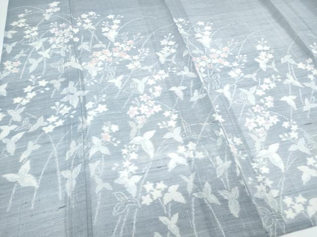 平和屋着物*夏物 色留訪問着 紗紬 草花文 正絹 逸品 CABH3904th