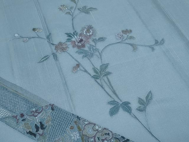 平和屋着物*夏物 中国三大刺繍 スワトウ刺繍 総刺繍 訪問着 紗紬 更紗花文 正絹 逸品 CABH3905th