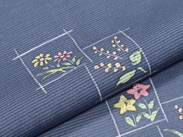 平和屋着物*夏物 小紋 絽 色紙重ね花紋 正絹 逸品 CABH3909th
