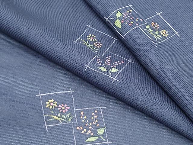 平和屋着物*夏物 小紋 絽 色紙重ね花紋 正絹 逸品 CABH3909th
