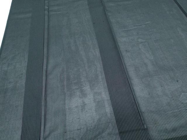 平和屋着物*夏物 紗紬 間道 黒地 正絹 逸品 CABH3922th