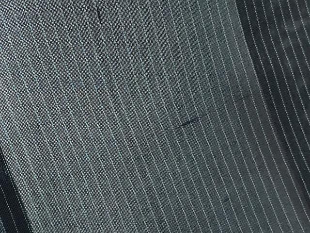 平和屋着物*夏物 紗紬 間道 黒地 正絹 逸品 CABH3922th