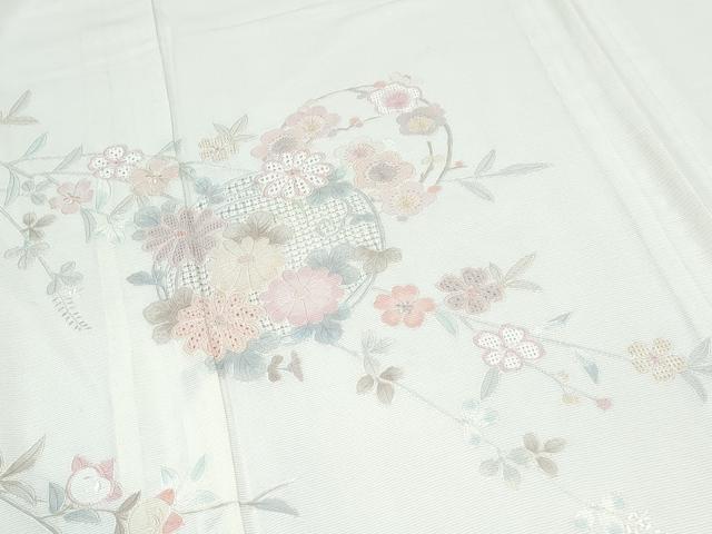 平和屋着物*夏物 中国三大刺繍 スワトウ刺繍 総刺繍 訪問着 絽 草花丸文 正絹 逸品 CABH3929th