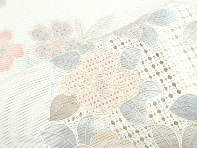 平和屋着物*夏物 中国三大刺繍 スワトウ刺繍 総刺繍 訪問着 絽 草花丸文 正絹 逸品 CABH3929th