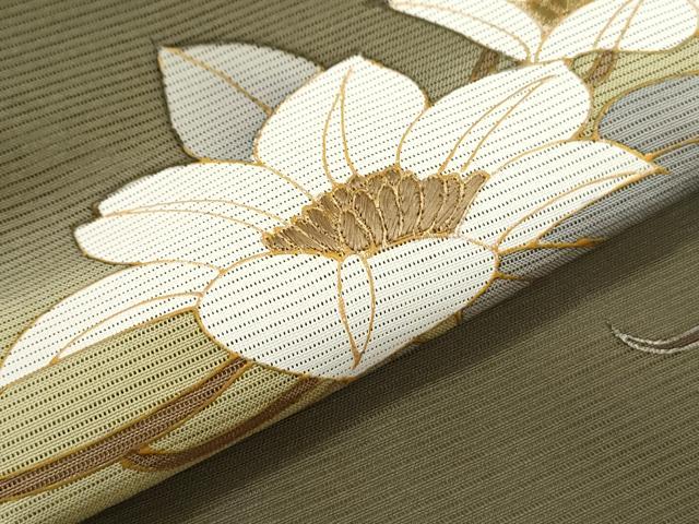 平和屋着物*夏物 訪問着 絽 刺繍 草花文 金彩 正絹 逸品 CABH3931th