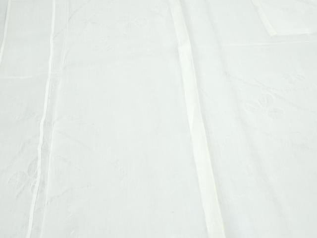平和屋着物*夏物 長襦袢 草葉紋紗 小千谷ちぢみ織物謹製 反端付き 麻 逸品 CABH3934th