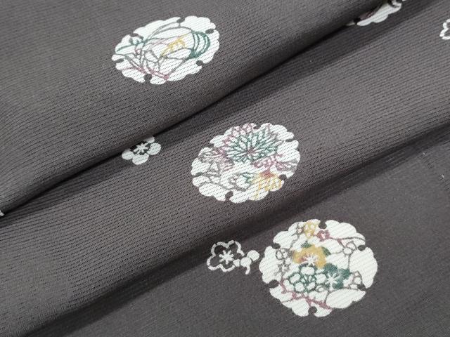 平和屋着物*夏物 小紋 絽 雪輪花文 正絹 逸品 CABH3935th