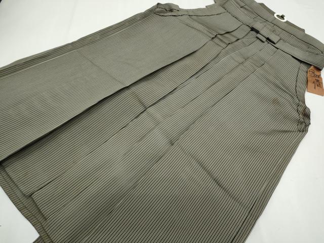 平和屋着物*夏物 男性 馬乗り袴 縦絽 縞 正絹 逸品 CABH3947th