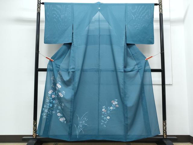 平和屋着物*夏物 訪問着 絽 手描き 草花文 正絹 逸品 CABH3951th