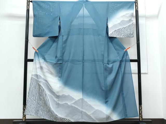 平和屋着物*夏物 訪問着 絽 遠山文 正絹 逸品 CABH3963th