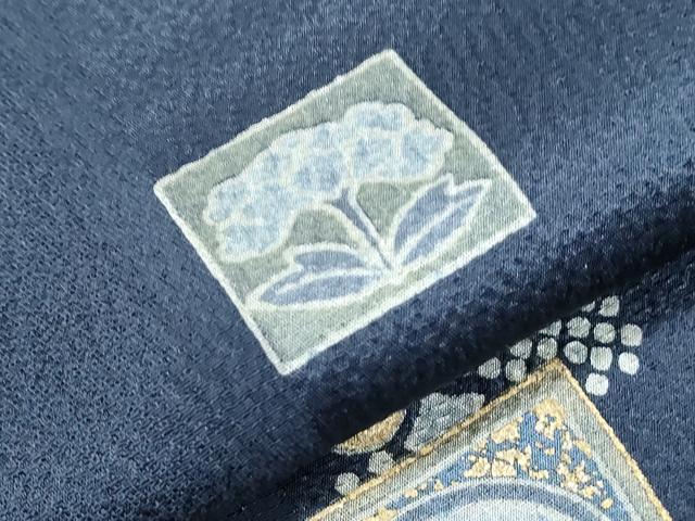 平和屋着物●上質な小紋 色紙重ね花文 金彩 正絹 逸品 CABH3966th