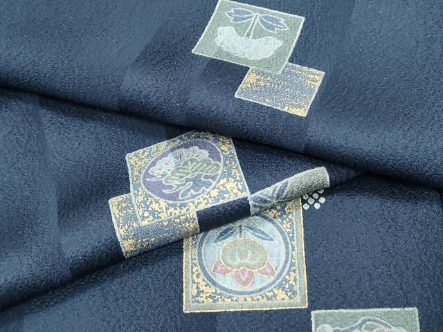 平和屋着物●上質な小紋 色紙重ね花文 金彩 正絹 逸品 CABH3966th