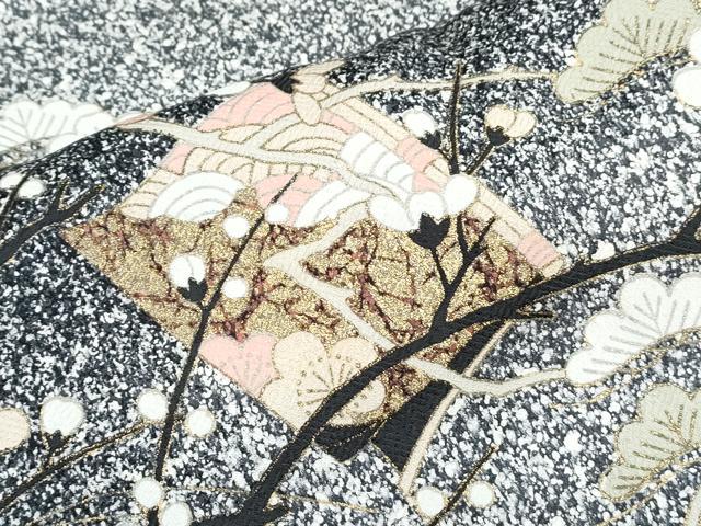 平和屋着物●訪問着 冊子枝花文 たたき染め 金彩 正絹 逸品 CABH3971th