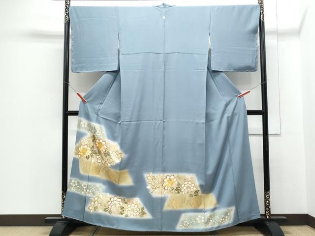 平和屋着物●豪華色留袖 駒刺繍 更紗花唐草文 暈し染め 金彩 正絹 逸品 CABH3972th