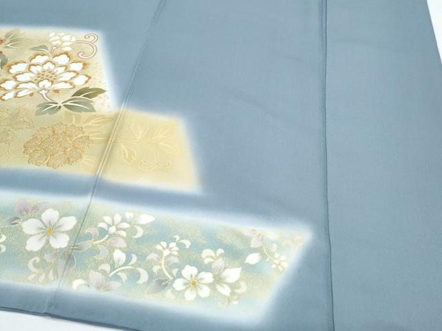 平和屋着物●豪華色留袖 駒刺繍 更紗花唐草文 暈し染め 金彩 正絹 逸品 CABH3972th
